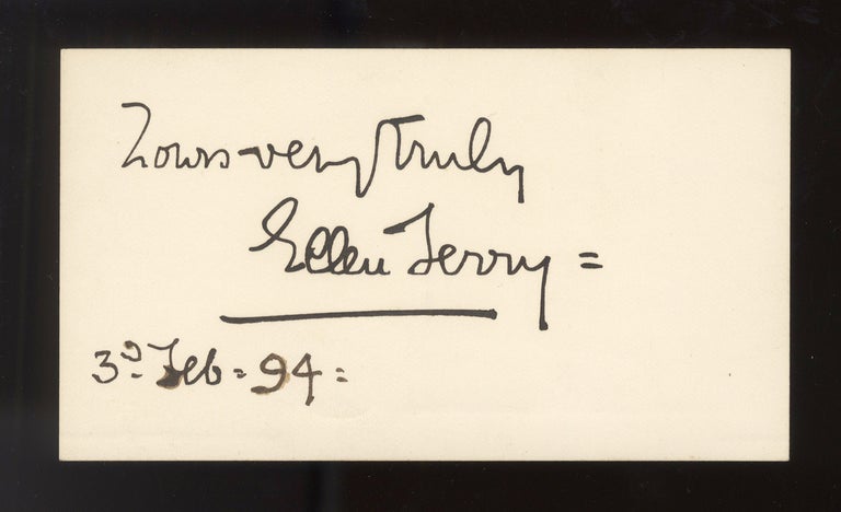 Item #25329 Autograph signature and inscription. Ellen TERRY.