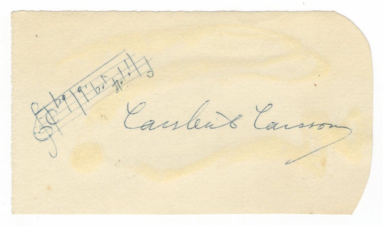 Item #25491 Autograph musical quotation signed in full. Lars-Erik LARSSON.