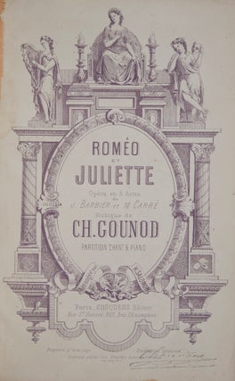 Item #25608 Roméo et Juliette Opéra en 5 Actes. de J. Barbier et M. Carré ... Partition Chant...