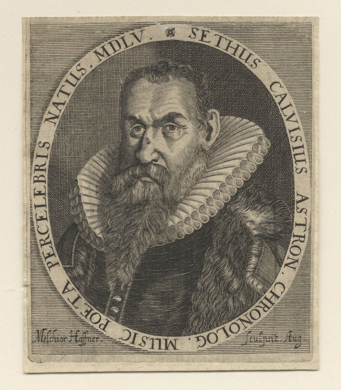 Item #25615 Portrait engraving by Melchior Haffner. Sethus CALVISIUS.