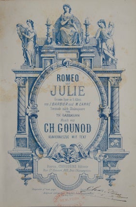 Item #25625 Romeo und Julie Grosse Oper in 5 Akten von J. Barbier und M. Carré Deutsch nach...