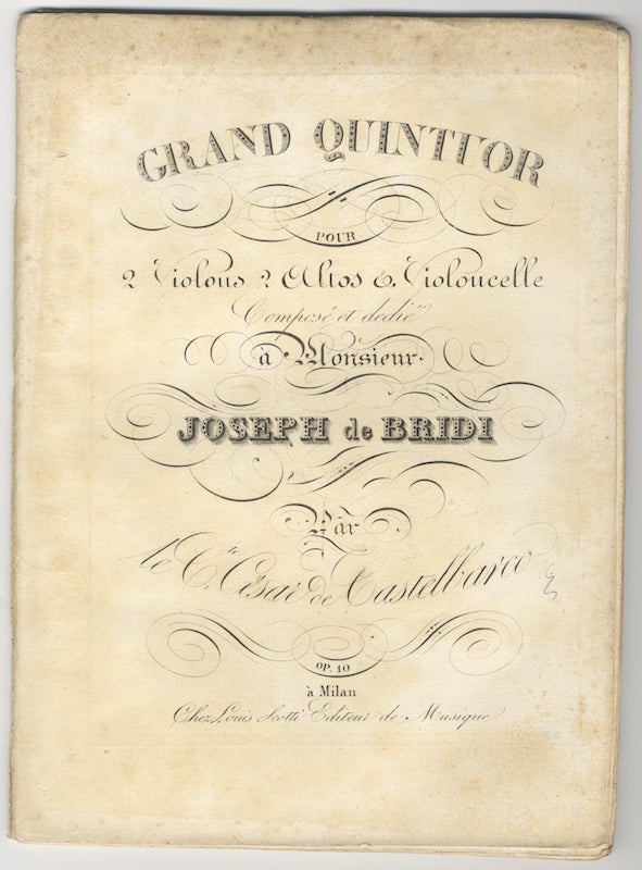 Item #25680 [Op. 10]. Grand Quintuor pour 2 Violons 2 Altos & Violoncelle Composé et dedié à Monsieur Joseph de Bridi. [Parts]. Cesare Pompeo CASTELBARCO, -VISCONTI.