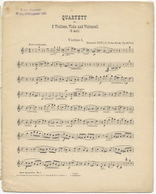 Item #25932 [Op. 23, no. 1]. Zwei Quartette für 2 Violinen, Viola und Violoncell von. Heinrich...