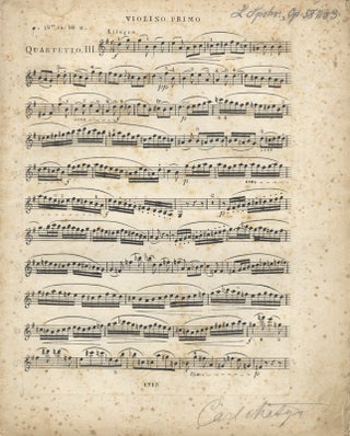 Item #25965 [Op. 58, no. 3]. [Trois Quatuors pour deux Violons, Viola et Violoncelle Composés....