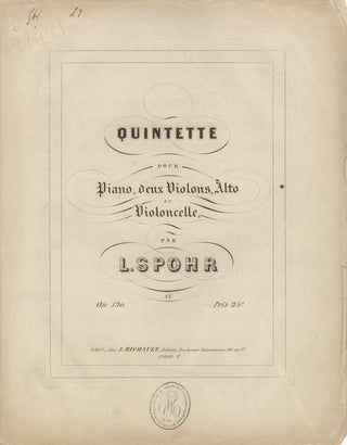Item #25986 [Op. 130]. Quintette [in D minor] pour Piano, deux Violons, Alto et Violoncelle....