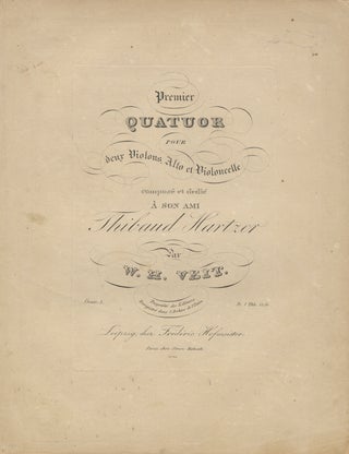 Item #26023 [Op. 3]. Premier Quatuor pour deux Violons, Alto et Violoncelle composé et dedié....