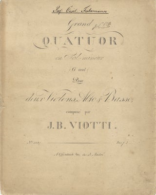 Item #26040 [W. IIa, 1]. Grand Quatuor en Sol-mineur [Parts]. Giovanni Battista VIOTTI