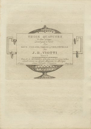 Item #26050 [W. IId, 1-6]. Quatuors d'Airs connus Dialogués & Variés [Parts]. Giovanni Battista...