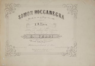 Item #26461 Simon Boccanegra libretto in un prologo e tre atti di F.M. Piave... Riduzione per...