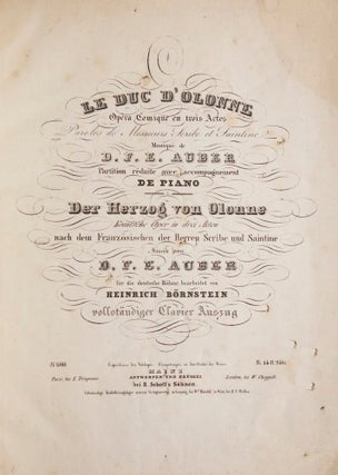 Item #26683 [AWV 35]. Le Duc d'Olonne Opéra Comique en trois Actes Paroles de Messieurs....