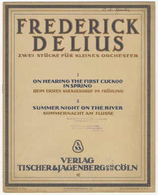Item #26712 2 Stücke für kleines Orchester I. On Hearing the First Cuckoo in Spring. Frederick...