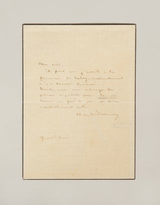 Autograph letter signed to an unidentified male correspondent