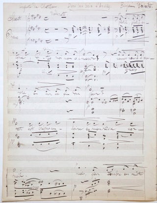 Dans les bois d'Andilly. (Auguste de Chatillon.) Morceau pour chant et Piano. Autograph musical manuscript signed in full and dated 1870. The complete work