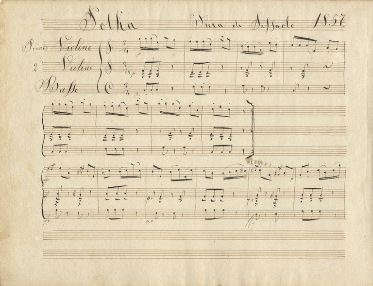 Item #26878 Polka Fiera di Sassuolo 1857. Musical manuscript. ANON.