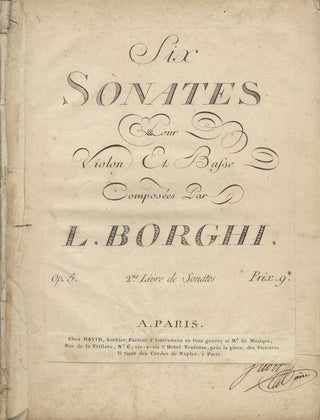 Item #26962 [Op. 5]. Six Sonates Pour Violon Et Basse... Op. 5. 2me. Livre de. Luigi ?1745-ca....