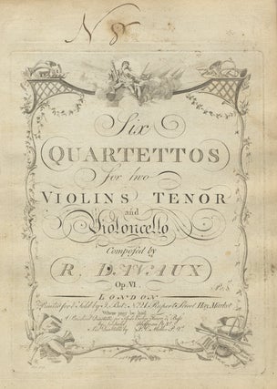 Item #26997 Six Quartettos for two Violins Tenor and Violoncello Composed by R. Davaux Op....