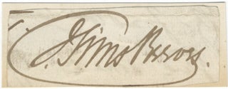 Item #27034 Autograph signature ("J. Sims Reeves") of the noted English tenor. Sims ? REEVES, John