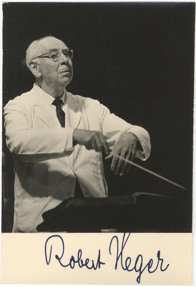 Item #27056 Photograph of the distinguished German conductor and composer signed at blank lower margin. Robert HEGER.