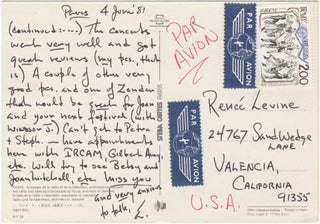Item #27112 Autograph letter signed "E." to the noted music administrator and author Renée...