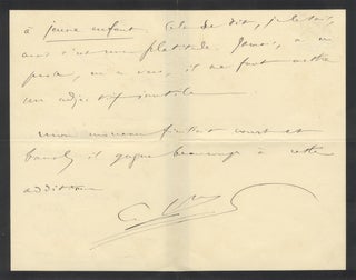 Item #27115 Autograph letter signed "C.Sns," quite possibly to his librettist. Camille...
