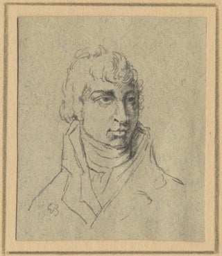 Item #27410 Fine original small bust-length drawing in black chalk and pen and ink on. Carl Maria...