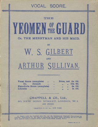 Item #27901 The Yeomen of the Guard; or, The Merryman and His Maid, By W. S. Gilbert and Arthur...