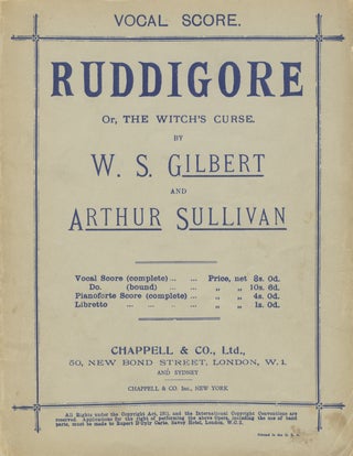 Item #27903 Ruddigore; or, The Witch's Curse. By W. S. Gilbert and Arthur Sullivan. [Piano-vocal...