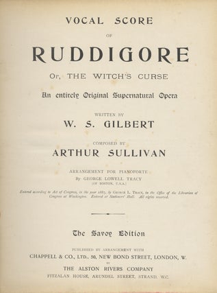 Item #27949 Ruddigore Or, The Witch's Curse An entirely Original Supernatural Opera Written by W....