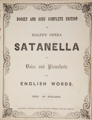 Item #27953 Satanella for Voice and Pianoforte, with English Words. [Piano-vocal score]. Michael...