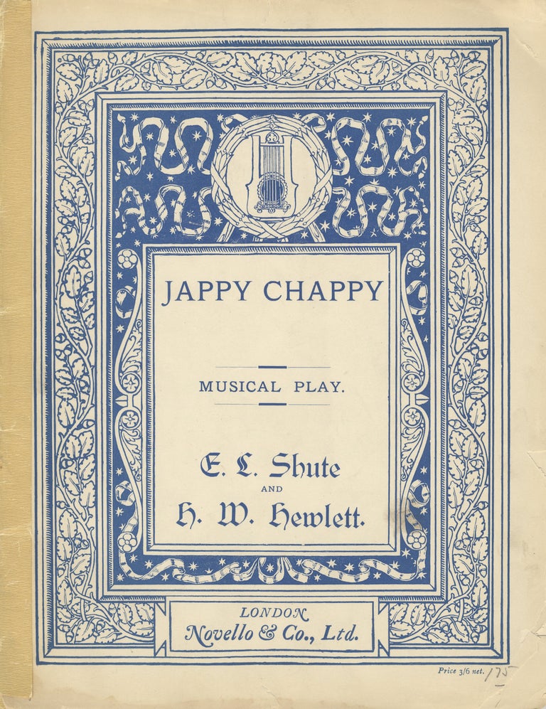 Item #27955 Jappy Chappy A Children's Musical Play in One Act by E. L. Shute. [Piano-vocal score]. H. W. HEWLETT.
