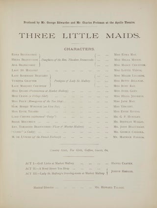 Item #28043 Three Little Maids. [Piano-vocal score]. Howard TALBOT