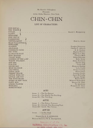 Item #28100 Chin-Chin. Words by Anne Caldwell. [Piano-vocal score]. Ivan CARYLL