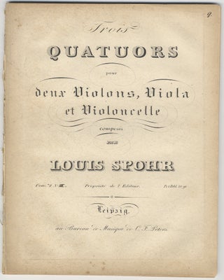 Item #28115 [Op. 74, no. 3]. Trois Quatuors pour deux Violons, Viola et Violoncelle... Oeuv. 74...