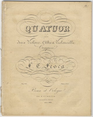Item #28118 [Op. 36]. Quatuor pour deux Violons, Alto & Violoncelle... Op: 36. Prix 6. Friedrich...