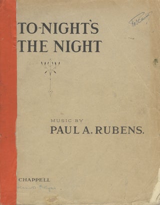 Item #28133 To-Night's the Night A Musical Play in Two Acts. Book by Frederick Thompson. Paul A....