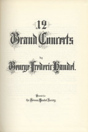 Item #28198 12 Grand Concerts. [Full score]. George Frideric HANDEL