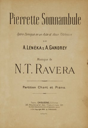 Item #28534 Pierrette Somnambule Opéra Comique en un Acte et deux Tableaux de A. Lénèka....