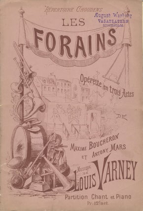 Item #28546 Les Forains Opérette en Trois Actes de Maxime Boucheron & Antony Mars. [Piano-vocal...