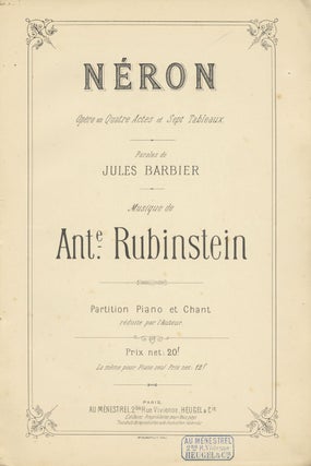 Item #28556 Néron Opéra en Quatre Actes et Sept Tableaux. Paroles de Jules Barbier ......
