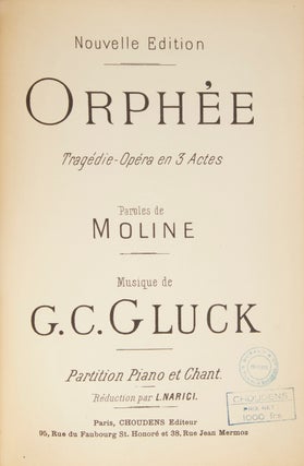 Item #28620 Orphée Tragédie-Opéra en 3 Actes Paroles de Moline ... Nouvelle Edition ......