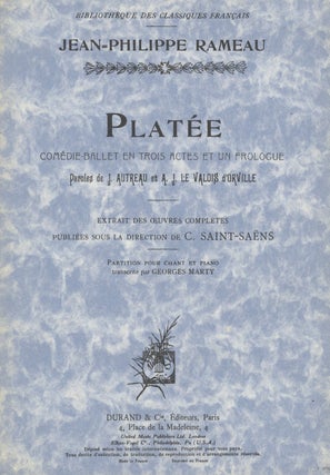 Item #28694 Platée Comédie-Ballet en Trois Actes et Un Prologue Paroles de J. Autreau et....