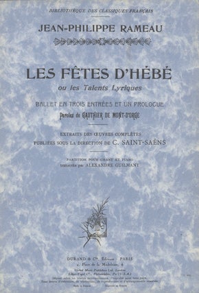 Item #28699 Les Fêtes d'Hébé ou les Talents Lyriques Ballet en Trois Entrées et Un....