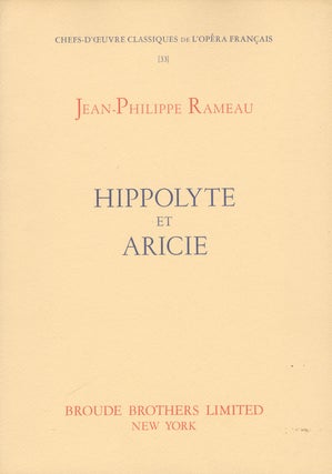 Item #28751 Hippolyte et Aricie. [Piano-vocal score]. Jean-Philippe RAMEAU