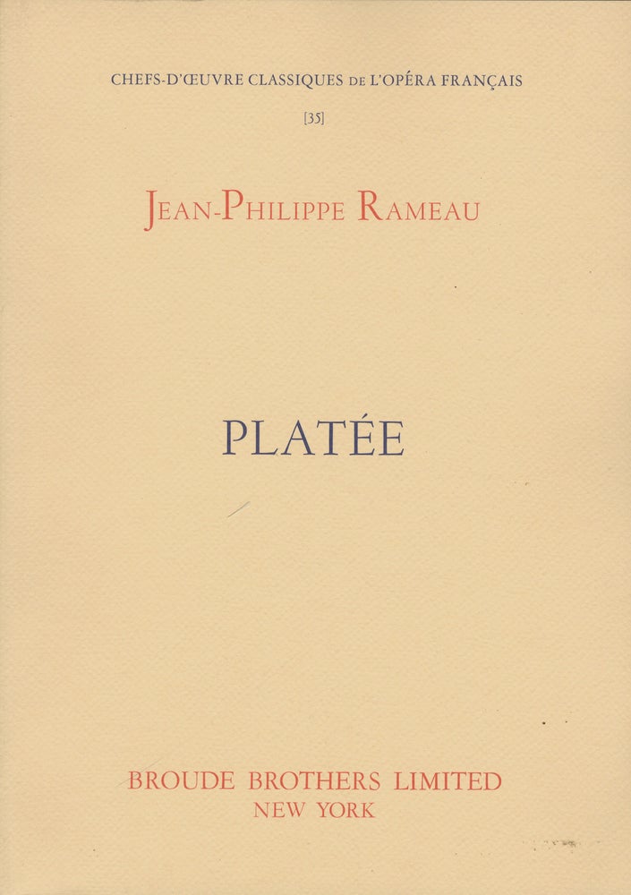 Item #28755 Platée. [Piano-vocal score]. Jean-Philippe RAMEAU.
