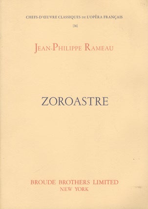Item #28756 Zoroastre. [Piano-vocal score]. Jean-Philippe RAMEAU