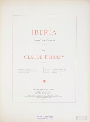Item #28760 Iberia "Images" pour Orchestre No. 2. [Full score]. Claude DEBUSSY