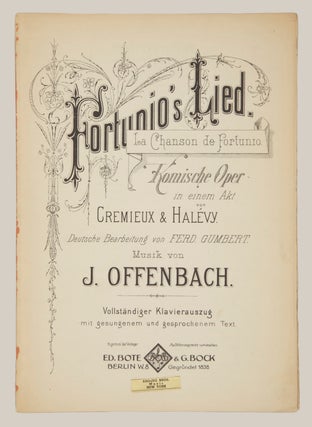 Item #28764 Fortunio's Lied. La Chanson de Fortunio. Komishe Oper in einem Akt von Cremieux &...