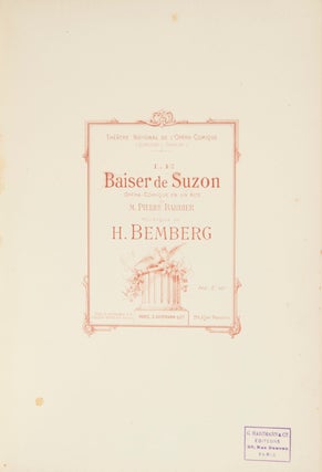 Item #28850 Le Baiser de Suzon Opéra-Comique en Un Acte de M. Pierre Barbier. Herman BEMBERG