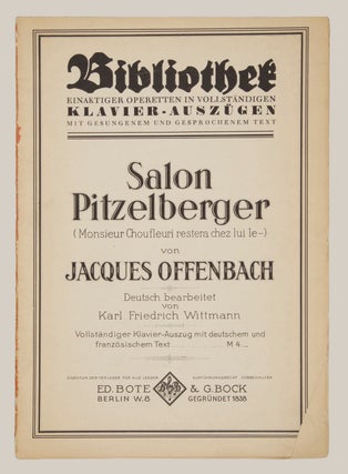 Item #29201 [Monsieur Choufleuri]. Salon Pitzelberger ... Deutsch bearbeitet von Karl Friedrich...