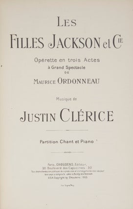 Item #29376 Les Filles Jackson et Cie Opérette en trois Actes à Grand Spectacle de Maurice...